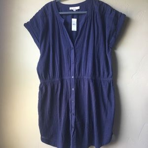 NWT cotton button-up tunic WITH POCKETS!